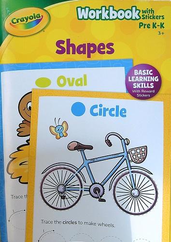 Shapes Workbook With Stickers (Crayola, Grades Pre K - K)