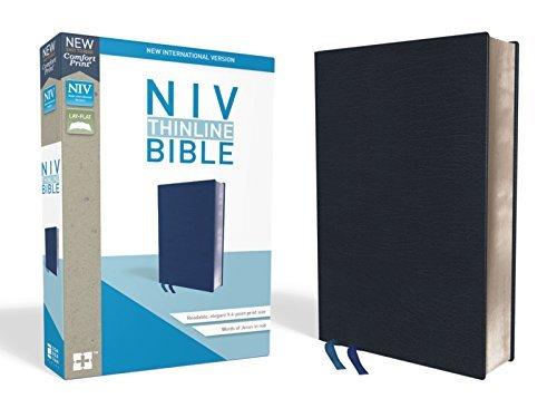 NIV, Thinline Bible (Thumb Index, Navy Bonded Leather)