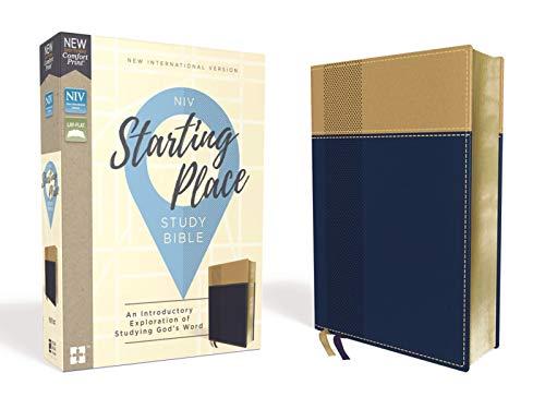 NIV Starting Place Study Bible (Navy/Tan Leathersoft)