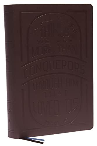 KJV, Large Print Center-Column Reference Bible (Thumb Indexed, Verse Art Cover Collection, #9286BRNI - Brown Genuine Leather)