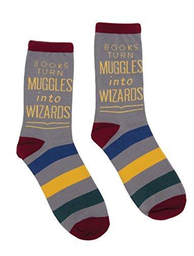 Books Turn Muggles into Wizards Unisex Large Socks
