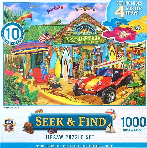 Seek & Find Beach Time Fun 1000-Peice Jigsaw Puzzle Set