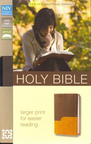 NIV Holy Bible (Large Print, Chocolate/Amber Leathersoft)
