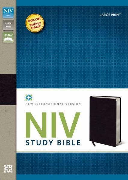 NIV Study Bible (Large Print, Black Bonded Leather)