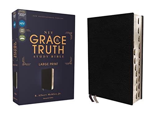NIV, Large Print, Grace and Truth Study Bible (Thumb-Indexed, Black, European Bonded Leather)