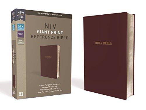 NIV Giant Print Reference Bible (Burgundy Leather-Look)