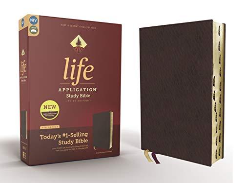 NIV Life Application Study Bible (3rd Edition, Thumb Indexed, Burgundy Bonded Leather)