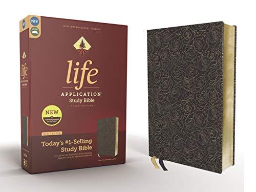 NIV Life Application Study Bible (Navy Floral/Bonded Leather, 3rd Edition)