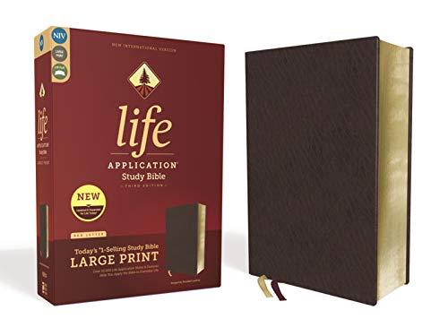 NIV, Life Application Large Print Study Bible - Third Edition (Burgundy Bonded Leather)