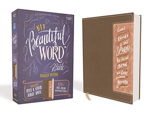 NIV Beautiful Word Bible (Updated Edition, Brown/Blush Leathersoft)