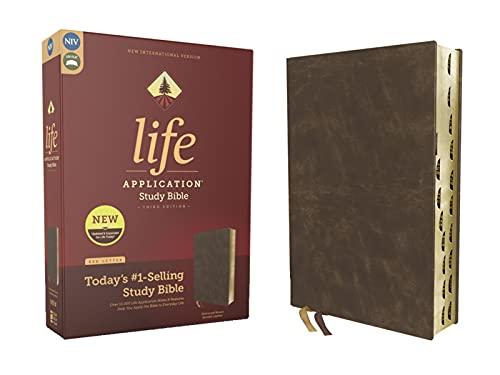 NIV Life Application Study Bible (Thumb Indexed, Brown Bonded Leather)