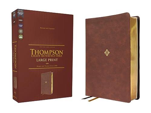 NKJV, Large Print Thompson Chain-Reference Bible (Revised and Updated, Brown Leathersoft)
