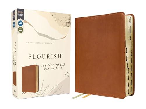 Flourish: The NIV Bible for Women (Brown Leathersoft, Thumb  Index)