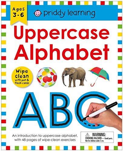 Uppercase Alphabet Wipe Clean Workbook with Pen & Flash Cards