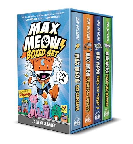 Max Meow Boxed Set: Welcome to Kittyopolis Books 1-4 (Cat Crusader/Donuts and Danger/Pugs From Planet X/Taco Time Machine)