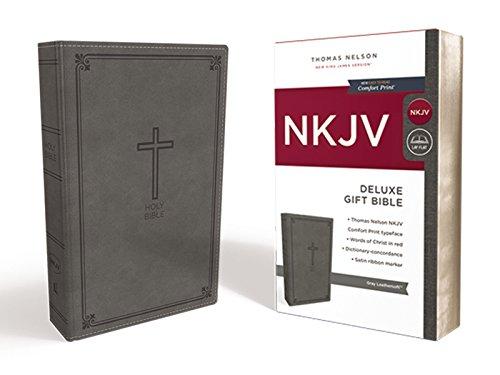 NKJV, Deluxe Gift Bible (#0513GY - Gray Leathersoft)