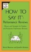 How To Say It: Performance  Reviews