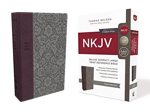 NKJV Deluxe Compact Large Print Reference Bible (9843PUR, Purple Leathersoft)