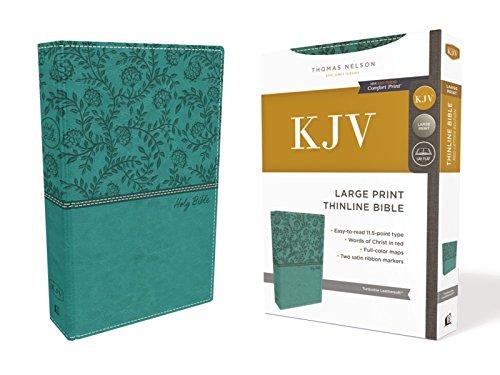 KJV Large Print, Thinline Bible (4023TQ - Turpuoise Leathersoft)