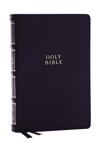 NKJV, Compact Center-Column Reference Bible (#8986BK - Black Genuine Leather)
