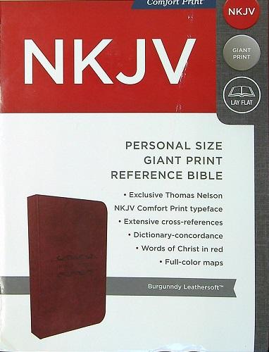 NKJV, Personal Size Giant Print Reference Bible (Burgundy, Imitation Leather)