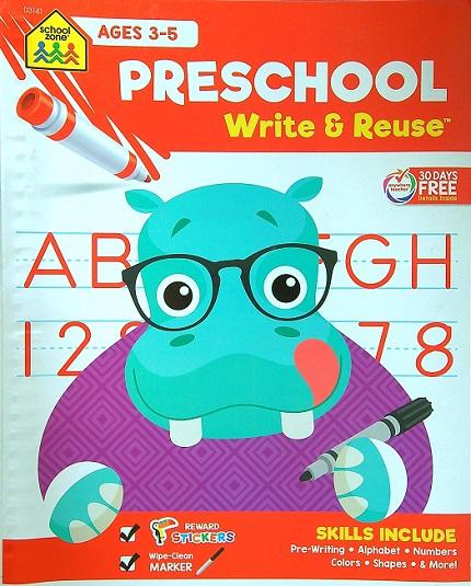 Preschool Write & Reuse Activity Book