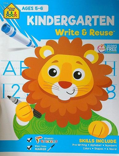 Kindergarten Write & Reuse Activity Book