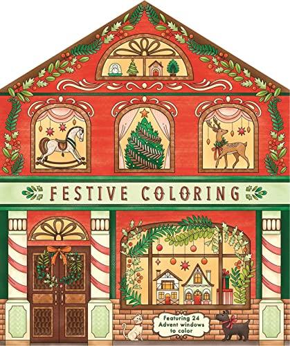 Festive Coloring: Featuring 24 Advent Windows to Color
